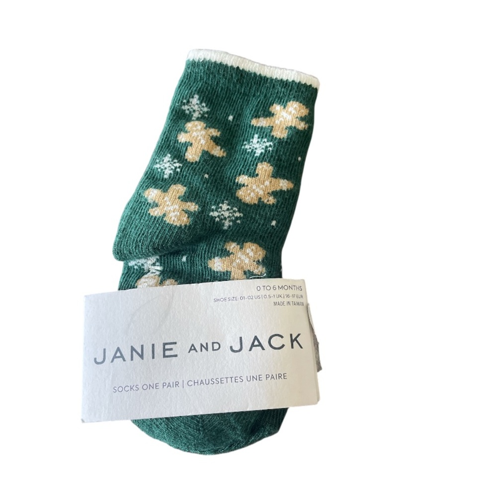 Janie and Jack Festive Green Baby Socks
